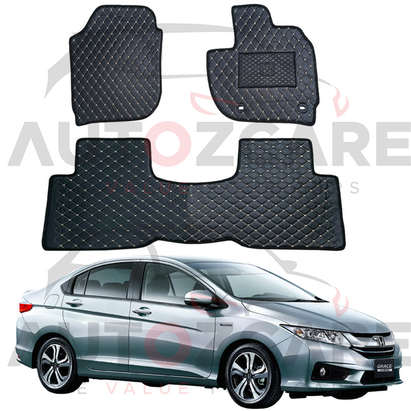 Honda Grace Hybrid 7D Floor Mat ( Flat Style ) 3PCS - Model 2014-2020