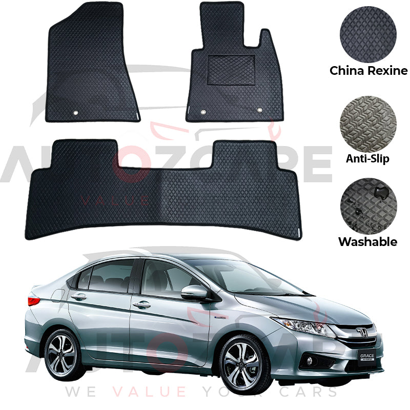 Honda Grace Hybrid China Rexine Floor Mat 3PCS - Model 2014-2020