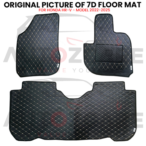 Honda HR-V 7D Floor Mat (Flat Style) 3PCS - Model 2022-2025