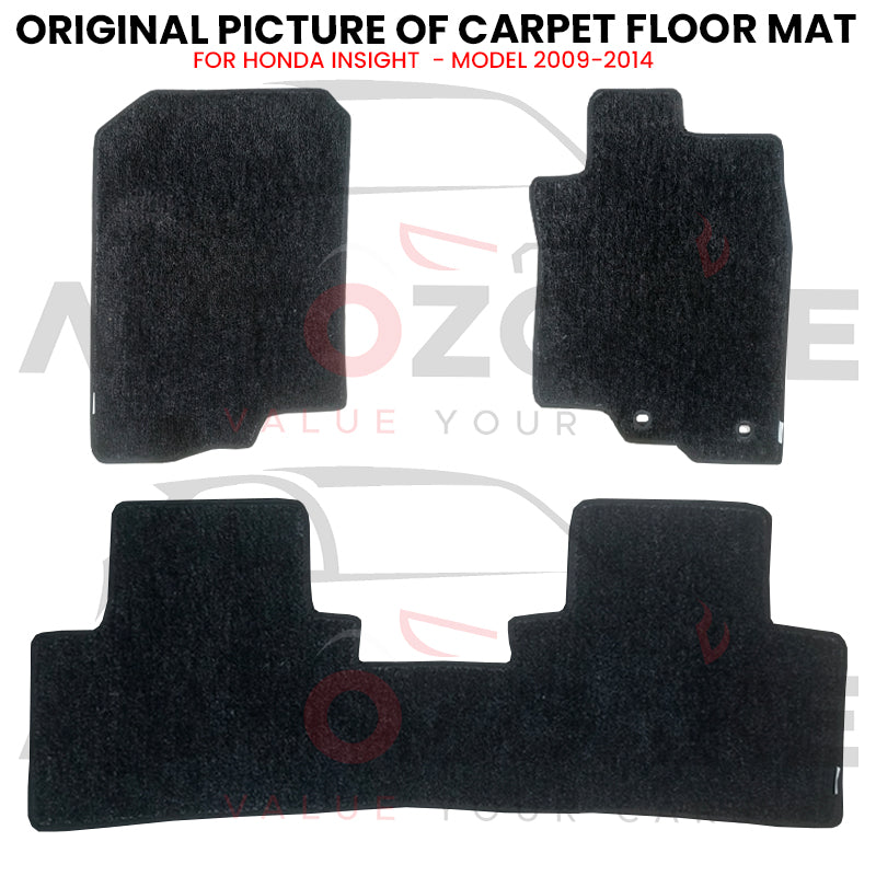 Honda Insight Genuine Fitting Carpet Floor Mat 3PCS - Model 2009-2014