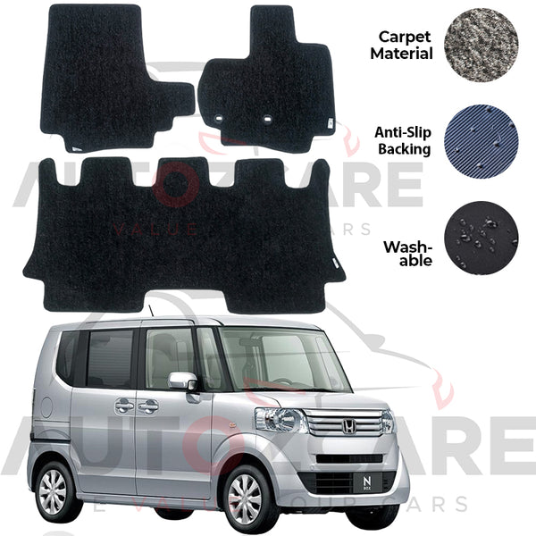 Honda N Box Fitting Carpet Floor Mat 3PCS - Model 2011-2017