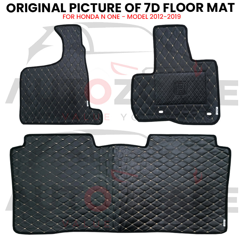Honda N One 7D Floor Mat (Flat Style) 3PCS - Model 2012-2019