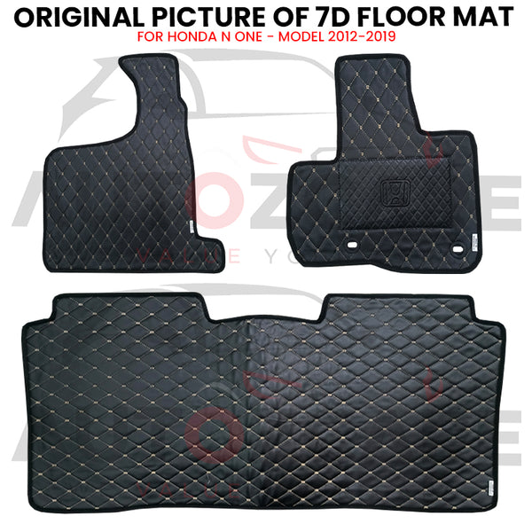 Honda N One 7D Floor Mat (Flat Style) 3PCS - Model 2012-2019