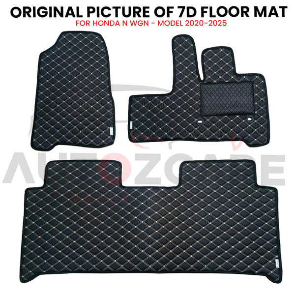 Honda N Wgn 7D Floor Mat ( Flat Style ) 3PCS - Model 2020-2025