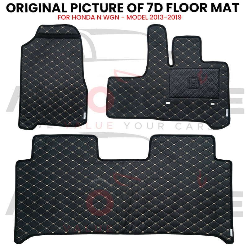 Honda N Wgn 7D Floor Mat (Flat Style) 3PCS - Model 2013- 2019