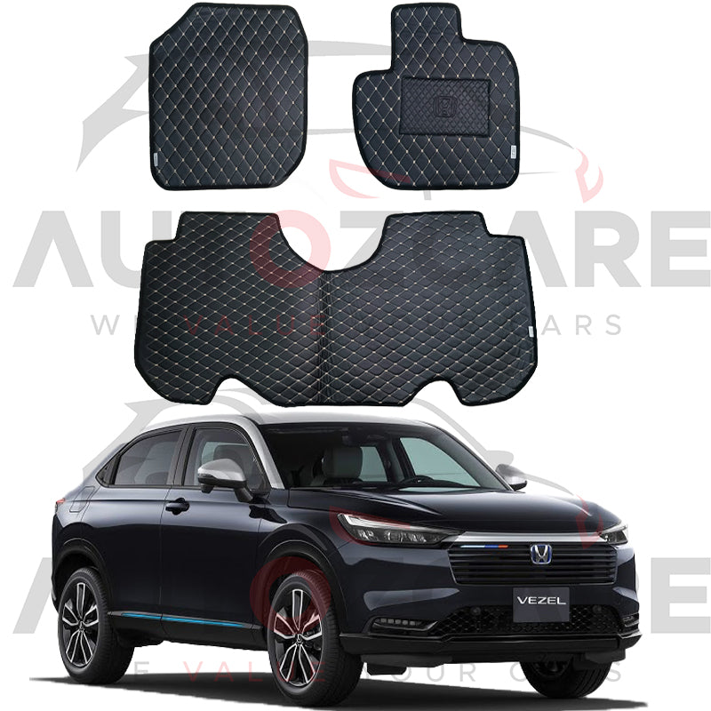 Honda Vezel 7D Floor Mat (Flat Style) 3PCS - Model 2021-2025