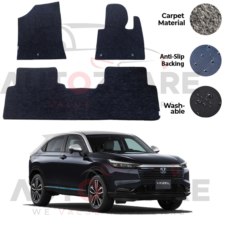 Honda Vezel Fitting Carpet Floor Mat 3PCS - Model 2021-2025