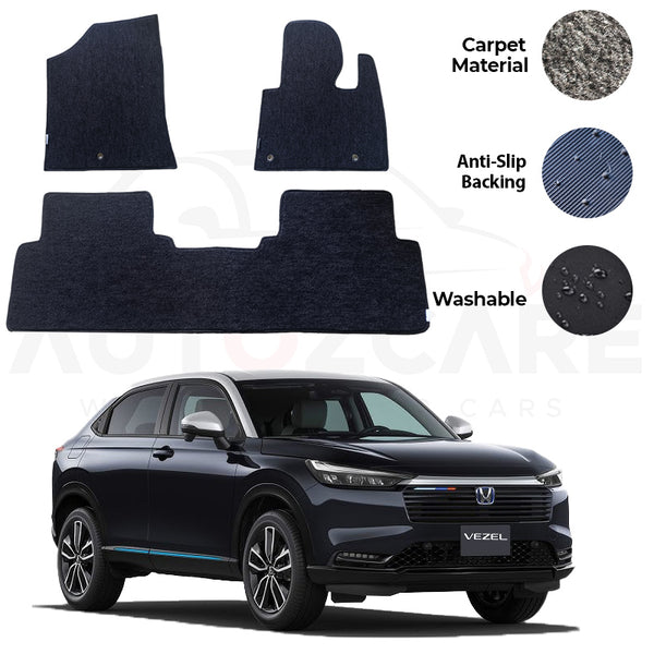 Honda Vezel Fitting Carpet Floor Mat 3PCS - Model 2021-2025