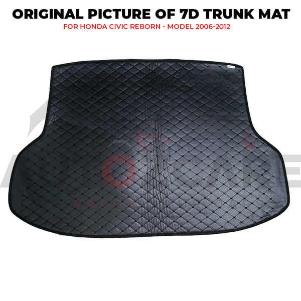Honda Civic Reborn 7D Custom Car Trunk Mat - Model 2006-2012