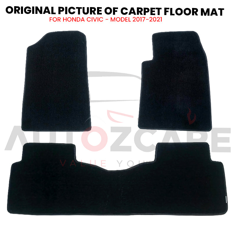 Honda Civic Genuine Fitting Carpet Floor Mat 3PCS - Model 2017-2021