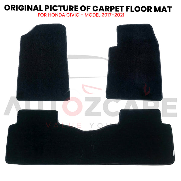 Honda Civic Genuine Fitting Carpet Floor Mat 3PCS - Model 2017-2021