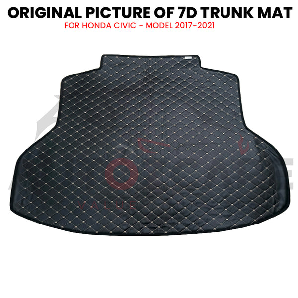 Honda Civic 7D Custom Car Trunk Mat - Model 2017-2021