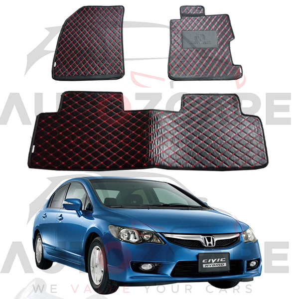 Honda Civic Reborn 7D Floor Mat (Flat Style) 3PCS - Model 2006-2012