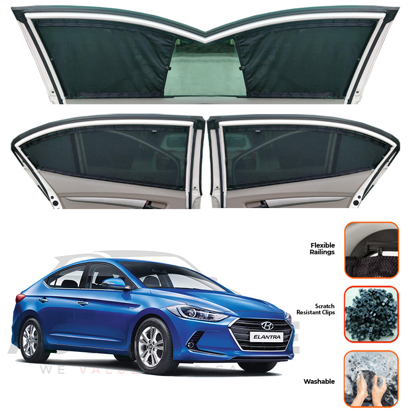 Hyundai Elantra  Custom Car Sliding Curtains - Model 2017-2023