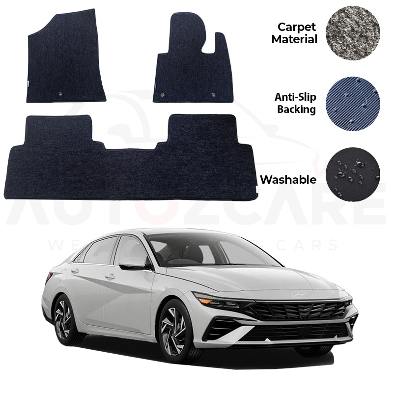 Hyundai Elantra EV Genuine Fitting Carpet Floor Mat 3PCS - Model 2024