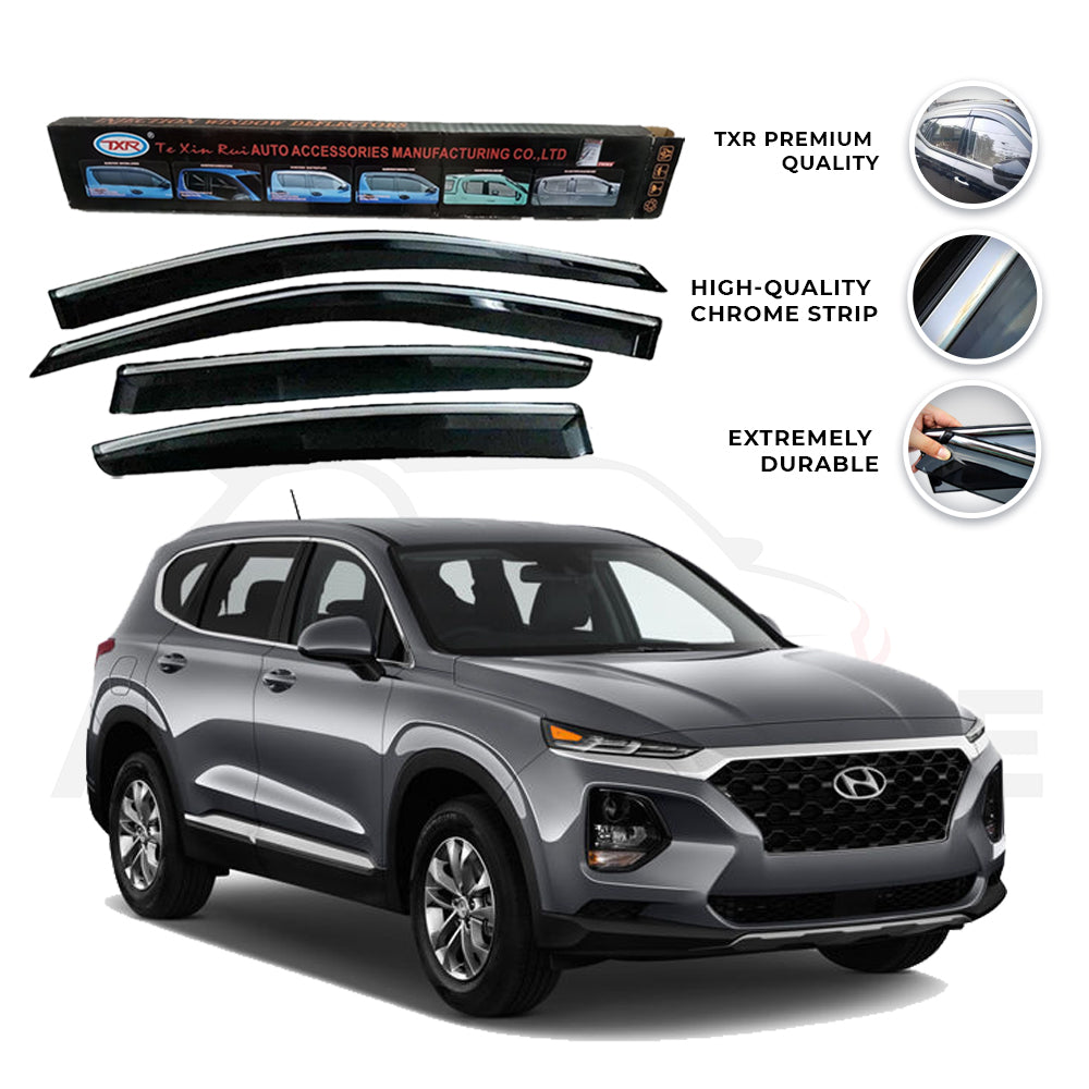 Hyundai Santa Fe TXR Air press sun visor with chrome 6pcs model 2019-2022 - AutozCare Pakistan