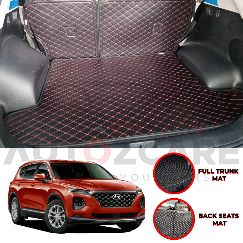 Hyundai Santa Fe Pro Custom Car Complete 7D Cabine Mat | Complete 7d Trunk Room Mat- Model 2019-2025