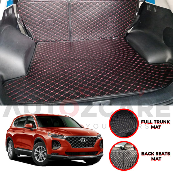 Hyundai Santa Fe Pro Custom Car Complete 7D Cabine Mat | Complete 7d Trunk Room Mat- Model 2019-2025