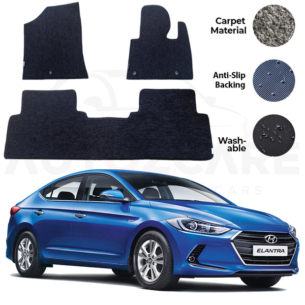 Hyundai Elantra Genuine Fitting Carpet Floor Mat 3PCS - Model 2017-2023