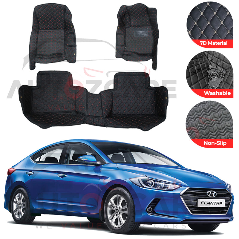 Hyundai Elantra 7D Floor Mat (Tray Style) 3PCS - Model 2017-2023