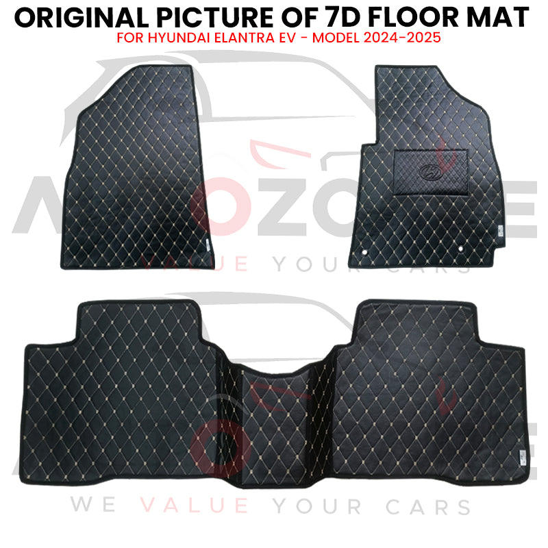Hyundai Elantra EV 7D Floor Mat (Flat Style) 3PCS - Model 2024-2025