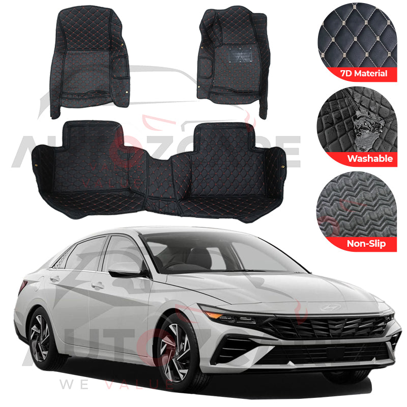 Hyundai Elantra EV 7D Floor Mat (Tray Style) 3PCS - Model 2024-2025