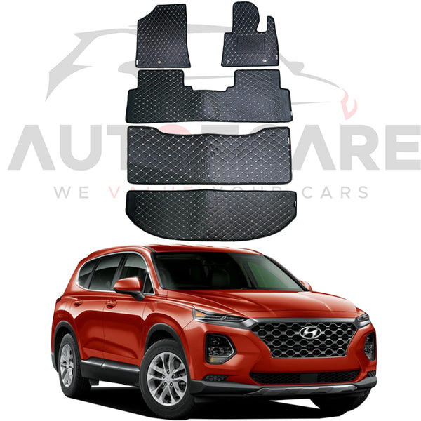 Hyundai Santa Fe 7D Floor Mats ( Flat Style) 5PCS - Model 2019-2025