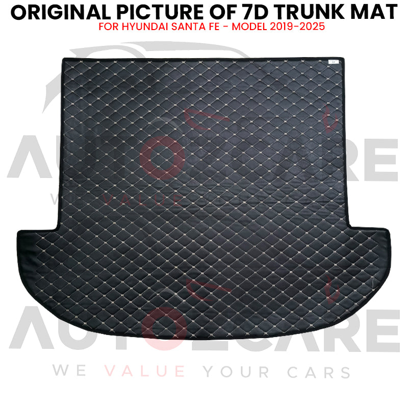 Hyundai Santa Fe 7D Custom Car Trunk Mat - Model 2019-2025