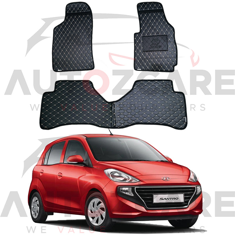 Hyundai Santro 7D Floor Mat (Flat Style) 3PCS - Model 2003-2014