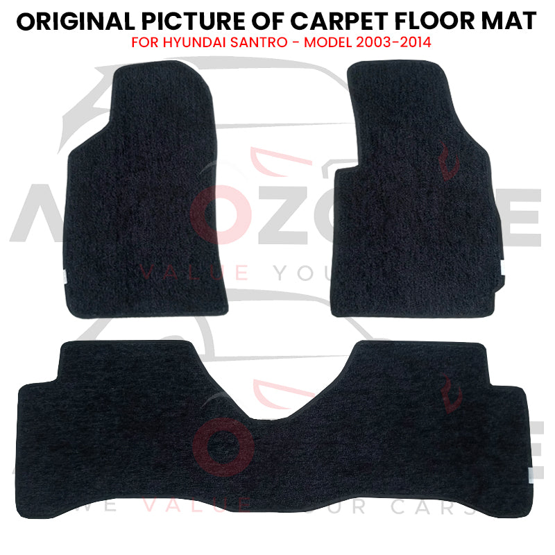 Hyundai Santro Genuine Fitting Carpet Floor Mat 3PCS - Model 2003-2014