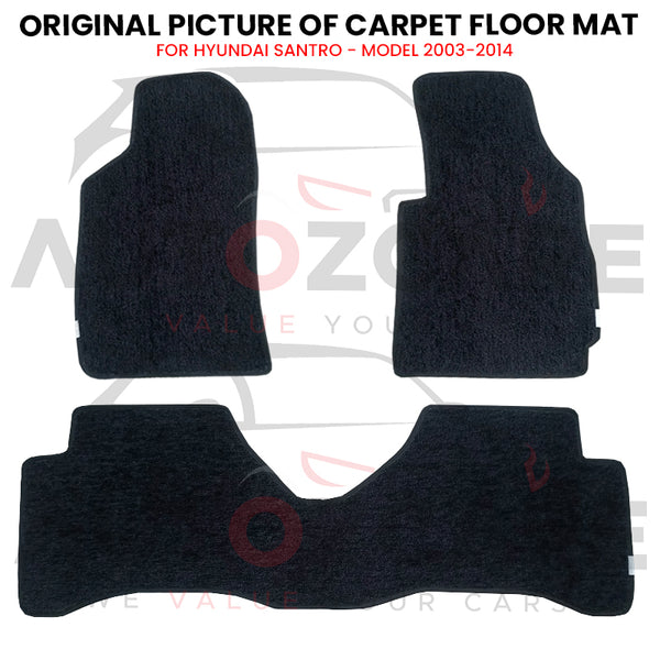 Hyundai Santro Genuine Fitting Carpet Floor Mat 3PCS - Model 2003-2014