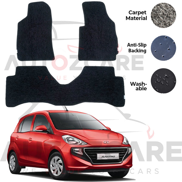 Hyundai Santro Genuine Fitting Carpet Floor Mat 3PCS - Model 2003-2014