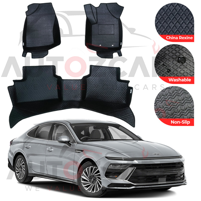 Hyundai Sonata China Rexine Floor Mat (Tray Style) 3PCS - Model 2025