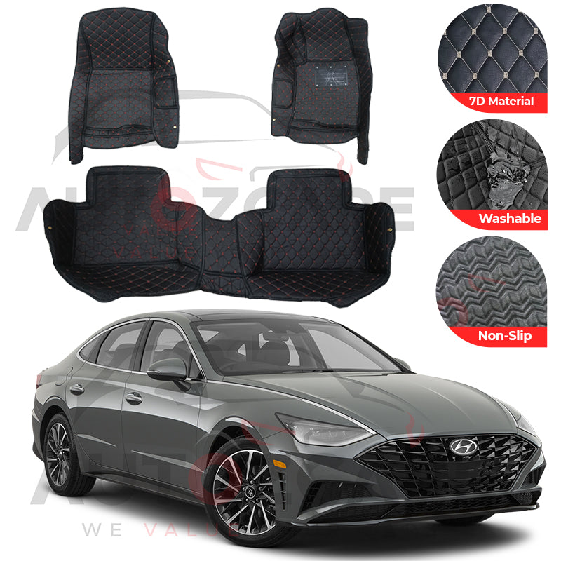 Hyundai Sonata 7D Floor Mat (Tray Style) 3PCS - Model 2021-2024