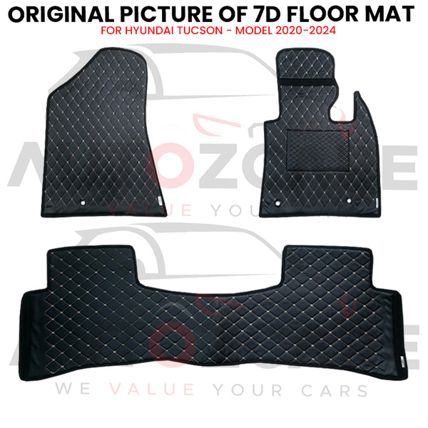 Hyundai Tucson 7D Floor Mat (Flat Style) 3PCS - Model 2020-2024