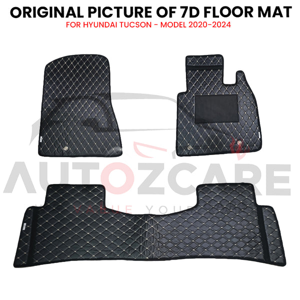Hyundai Tucson 7D Flat Style Floor Mat (Flat Style) - Model 2020-2024