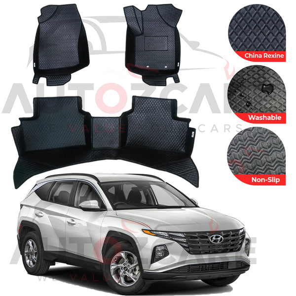 Hyundai Tucson China Rexine Floor Mat (Tray Style) 3PCS - Model 2020-2024