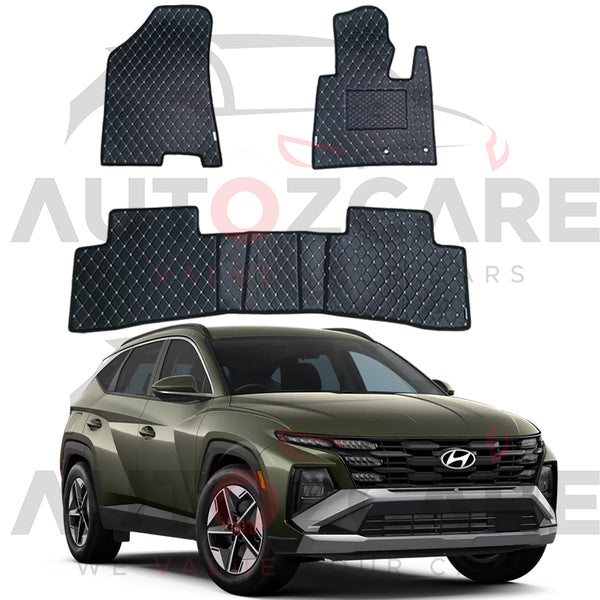 Hyundai Tucson 7D Flat Style Floor Mat (Flat Style) 3PCS - Model 2025