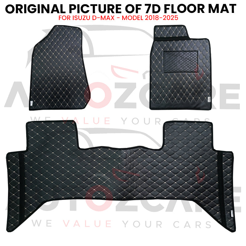 Isuzu D-Max 7D Floor Mat (Flat Style) 3PCS - Model 2018-2025