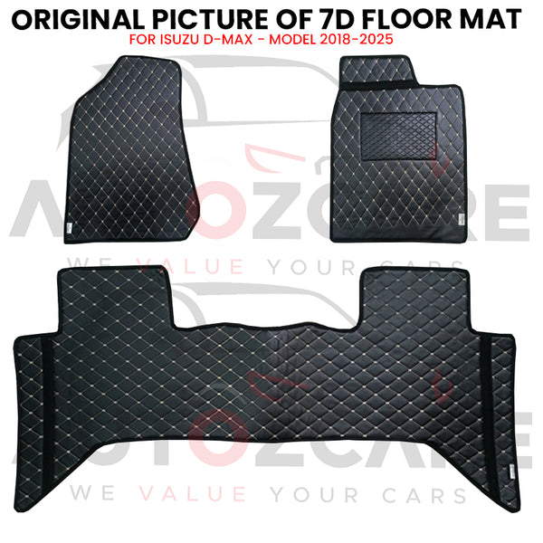 Isuzu D-Max 7D Floor Mat (Flat Style) 3PCS - Model 2018-2025