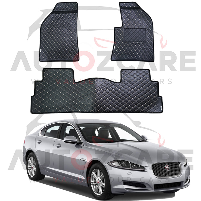 Jaguar XF 7D Floor Mats (Flat Style) 4PCS - Model 2007-2015