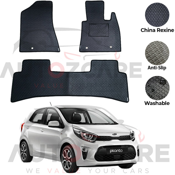 Kia Picanto China Rexine Floor Mat 3PCS - Model 2019-2025