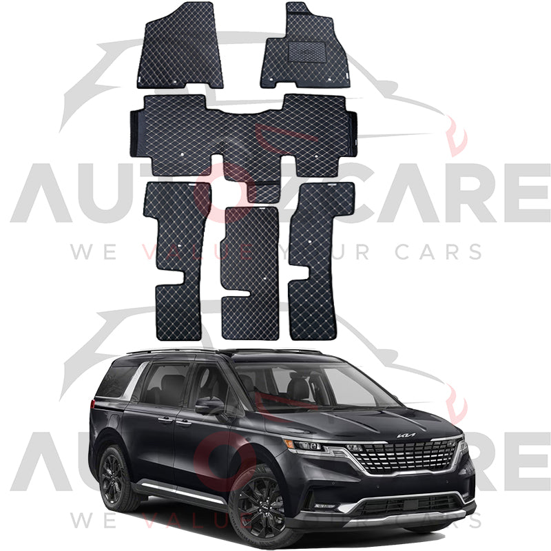 Kia Grand Carnival 7D Floor Mat ( Flat Style ) 6PCS - Model 2021-2025