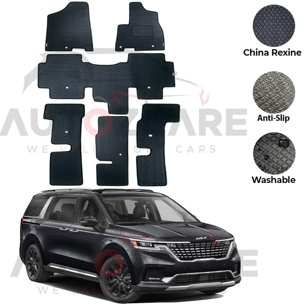 Kia Grand Carnival China Rexine Floor Mat 6PCS - Model 2021-2025