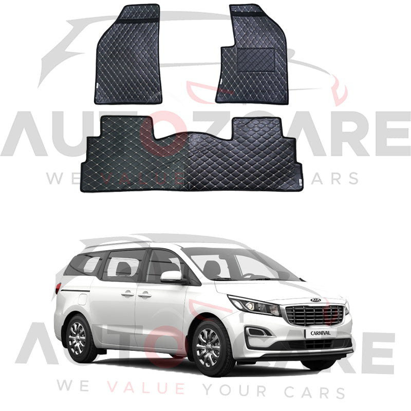 Kia Grand Carnival 7D Floor Mat ( Flat Style ) 6PCS - Model 2018-2020
