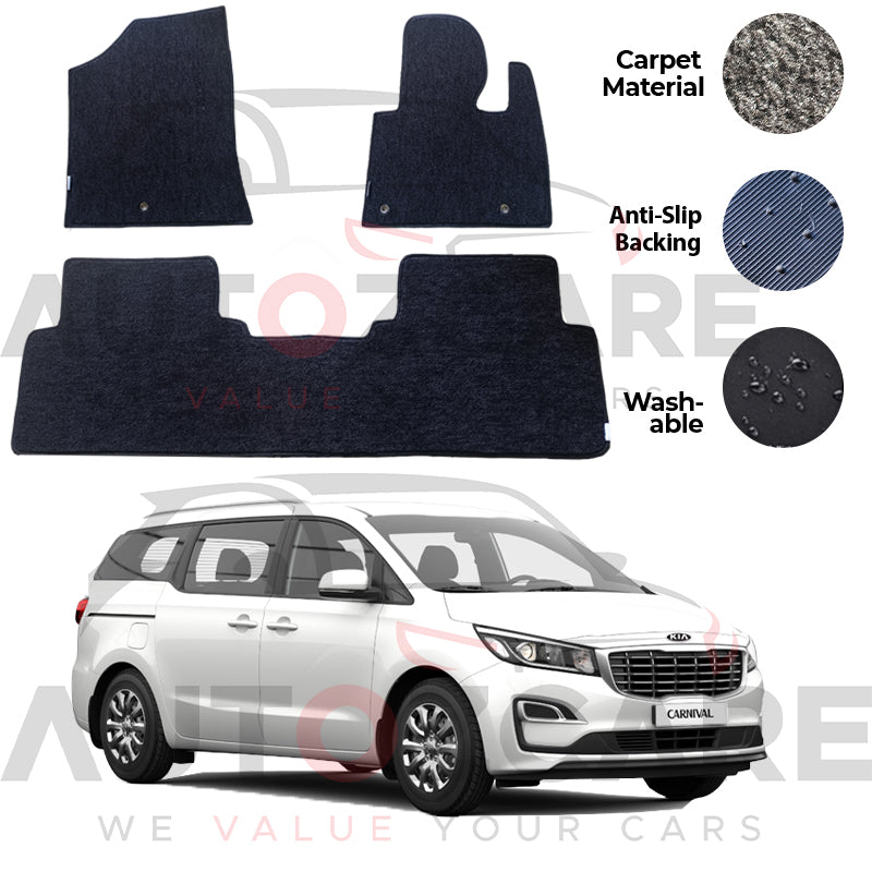 Kia Grand Carnival Fitting Carpet Floor Mat 6PCS - Model 2018-2020