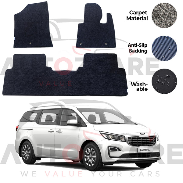 Kia Grand Carnival Fitting Carpet Floor Mat 6PCS - Model 2018-2020