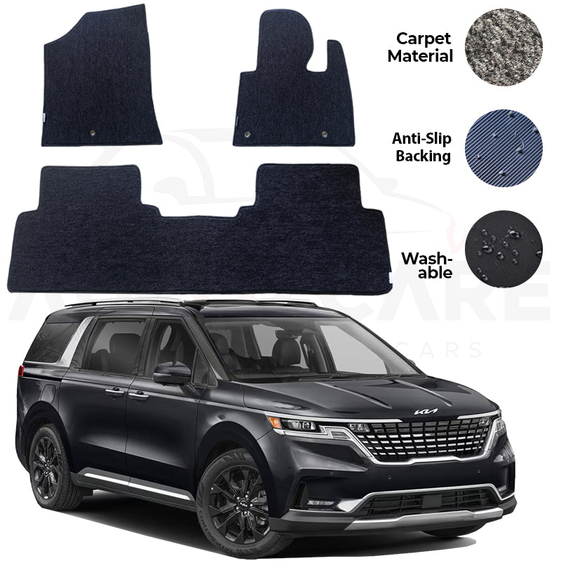 Kia Grand Carnival Fitting Carpet Floor Mat 6PCS - Model 2021-2025