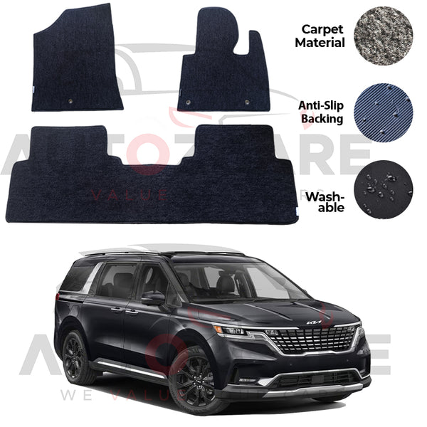 Kia Grand Carnival Fitting Carpet Floor Mat 6PCS - Model 2021-2025