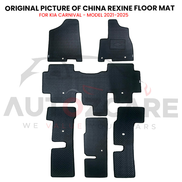 Kia Grand Carnival China Rexine Floor Mat 6PCS - Model 2021-2025